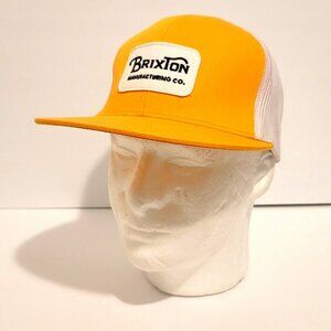 Brixton Supply Yellow Snapback PATCH Industrial Adjustable Hat Cap Streetwear